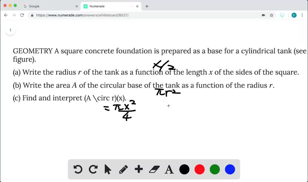 SOLVEDGEOMETRY A square concrete foundation is prepared as a base for