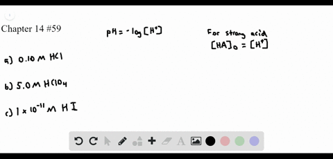 calculate-the-ph-of-each-of-the-following-solutions-of-a-strong-acid-in-water-a-010m-mathrmhcl-b-50m