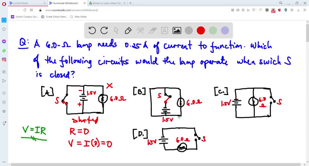 SOLVED:A 6.0-ohm lamp requires 0.25 ampere of current to operate. In ...