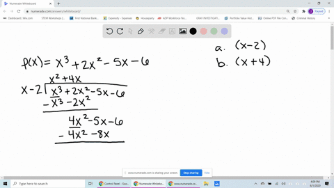use-the-factor-theorem-to-determine-if-the-factors-given-are-factors-of-fx-fxx32-x2-5-x-6-a-x-2-b-x4
