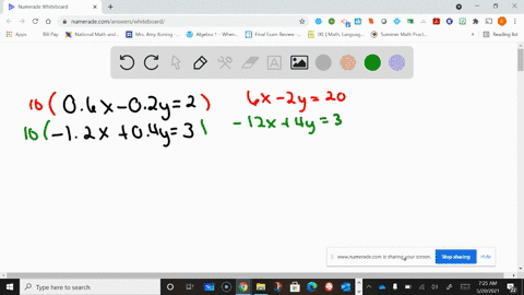 if-possible-solve-the-system-of-linear-equations-and-check-your-answer-beginaligned-06-x-02-y-2-12-x