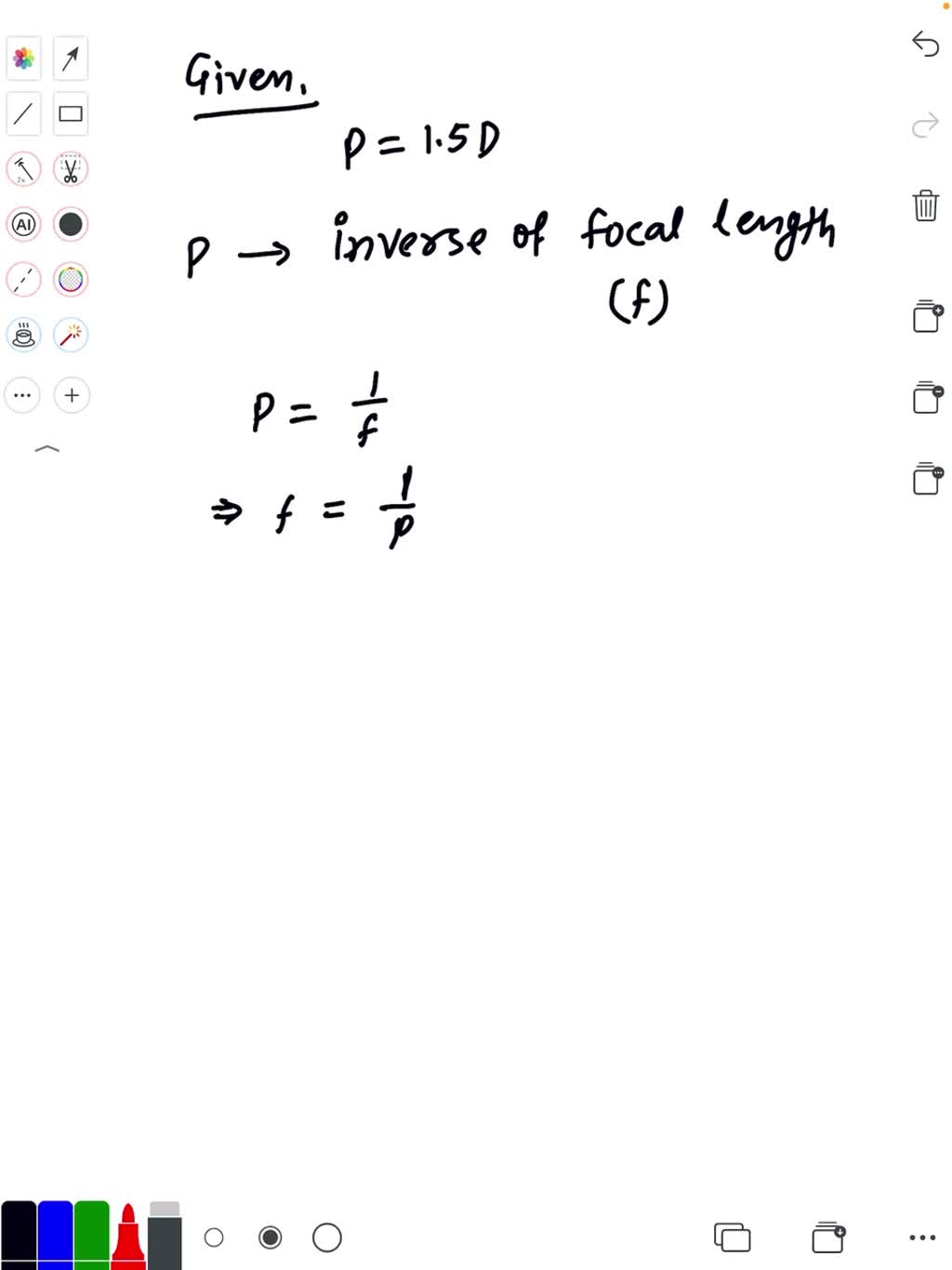 SOLVEDWhat is the focal length of a makeup mirror that has a power of