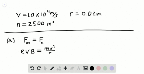an-electron-is-moving-at-a-speed-of-10-times-104-mathrmm-mathrms-in-a-circular-path-of-radius-20-cm-