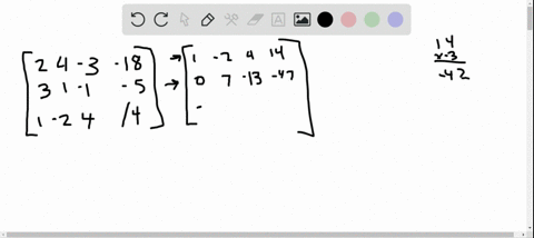use-row-operations-to-solve-each-system-beginaligned-2-x4-y-3-z-18-3-xy-z-5-x-2-y4-z-14-endaligned