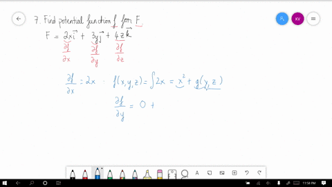 SOLVED:In Exercises 7-12, find a potential function f for the field 𝐅 ...