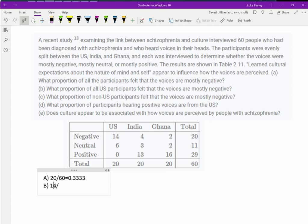 A recent study ^13 examining the link between schizophrenia and culture ...