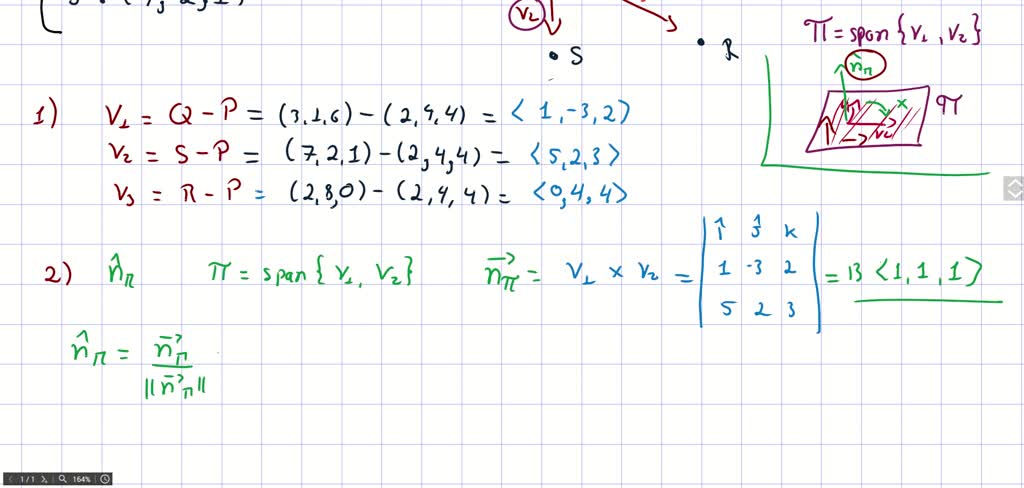 SOLVED Check That The Four Points P 2 4 4 Q 3 1 6 R 2 8 0 And S 7 