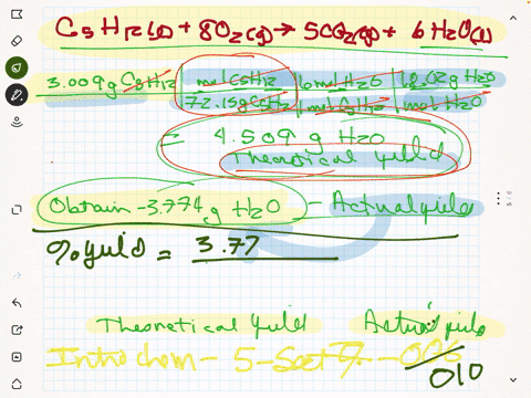what-is-the-percent-yield-in-exercise-6