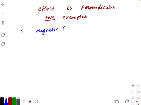 in-many-cases-the-effect-of-an-electromagnetic-interaction-is-perpendicular-to-its-cause-describe-tw