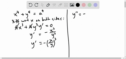 find-yprime-prime-by-implicit-differentiation-x4y4a4-3