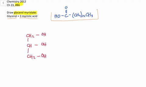 SOLVED:Draw the structure of tripalmitin, a triacylglycerol containing ...