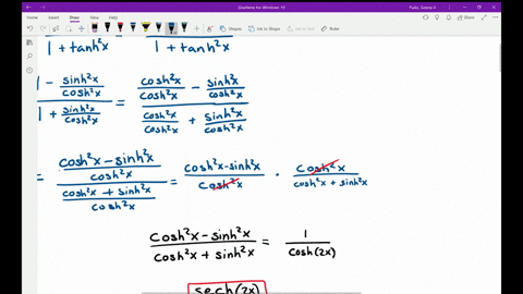 a-derive-the-identity-fracoperatornamesech2-x1tanh-2-xoperatornamesech-2-x