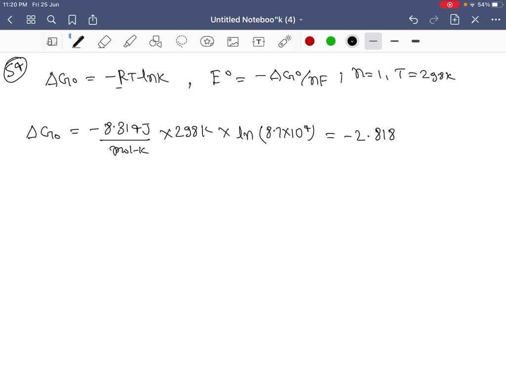 SOLVEDIf the equilibrium constant for a twoelectron redox reaction at