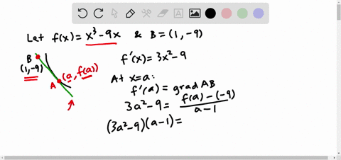 find-the-tangent-lines-to-the-curve-yx3-9-x-through-the-point-1-9