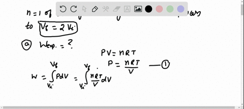 a-100-mol-sample-of-an-ideal-gas-expands-isothermally-doubling-in-volume-a-show-that-the-work-it-doe