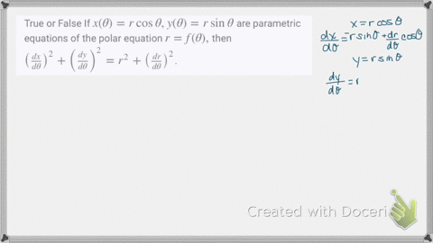 true-or-false-if-xthetar-cos-theta-ythetar-sin-theta-are-parametric-equations-of-the-polar-equation-