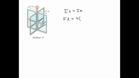 a-rotating-door-is-made-from-four-rectangular-sections-as-indicated-in-the-drawing-the-mass-of-each-