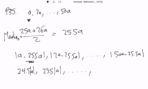 if-the-mean-deviation-about-the-median-of-the-numbers-a-2-a-ldots-50-a-is-50-then-a-equals-a-5-b-2-c