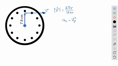 the-minute-hand-of-a-clock-is-750-mathrmcm-long-find-the-magnitude-of-the-acceleration-of-its-tip