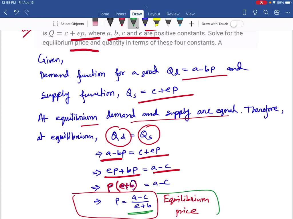 The Demand And Supply Function Of A Good Are Given By SolvedLib