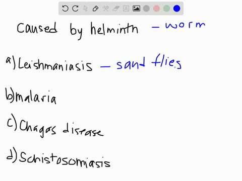 12-which-of-the-following-diseases-is-caused-by-a-helminth-a-leishmaniasis-b-malaria-c-chagas-diseas