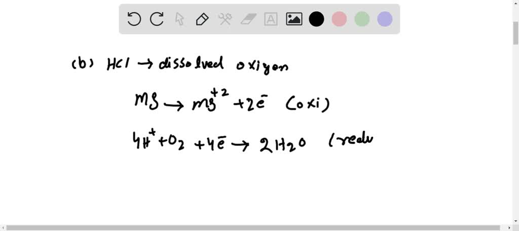 A Write The Possible Oxidation And Reduction Half Reactions That