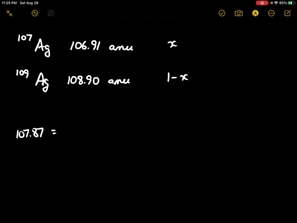 SOLVED:Silver has two naturally occurring isotopes, one of mass 106.91