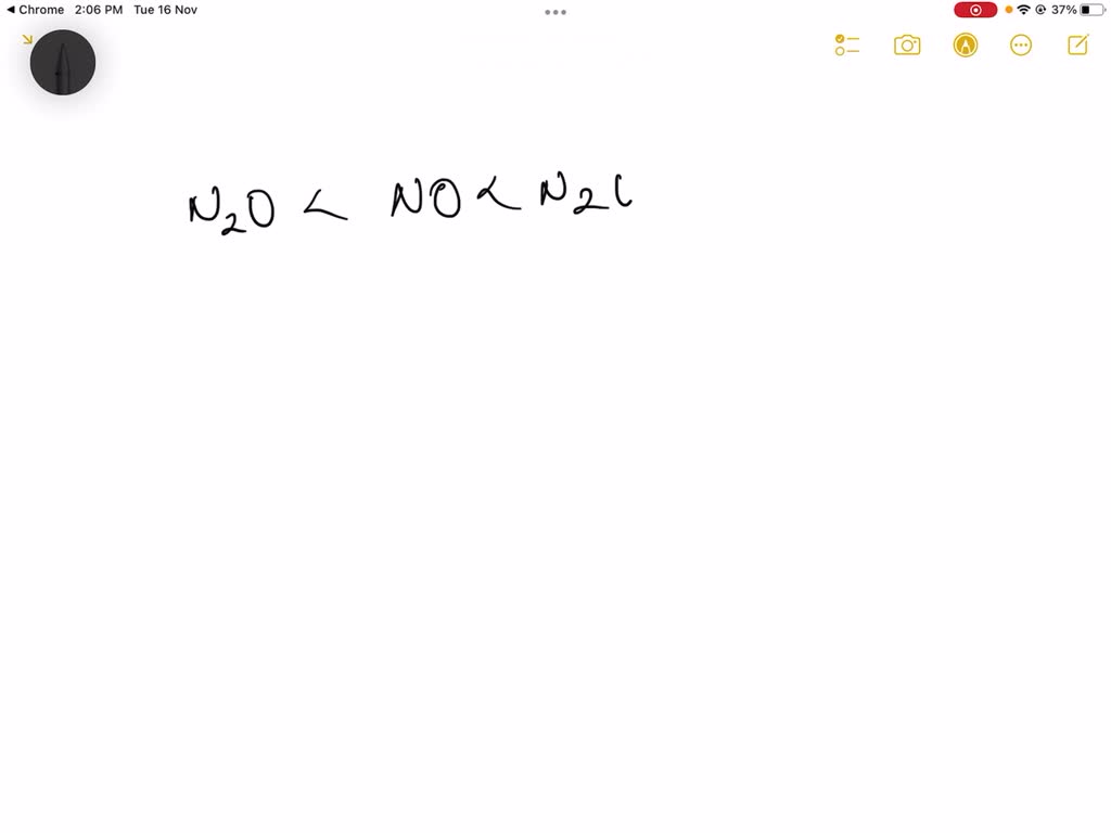 SOLVED:The correct order of the oxidation states of nitrogen in NO, N2