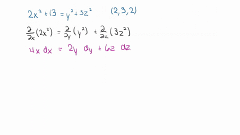 the-point-is-on-the-surface-in-3-space-a-find-the-differential-of-the-equation-that-is-of-each-side-