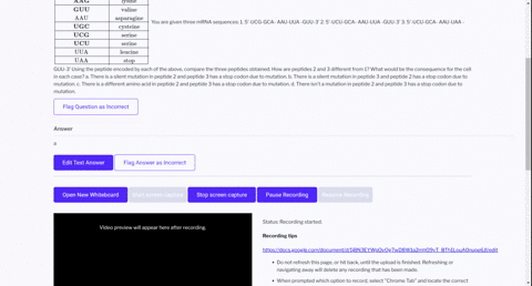 beginarraycchline-text-codon-on-mrna-text-amino-acid-hline-mathbfg-c-a-text-alanine-hline-mathbfa-2