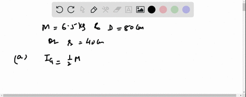 the-uniform-circular-disk-in-fig-10-8-has-a-mass-of-65-mathrmkg-and-a-diameter-of-80-mathrmcm-comput