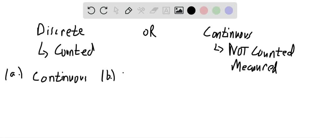 SOLVED:Which Type Of Data (categorical, Discrete Numerical, Continuous ...