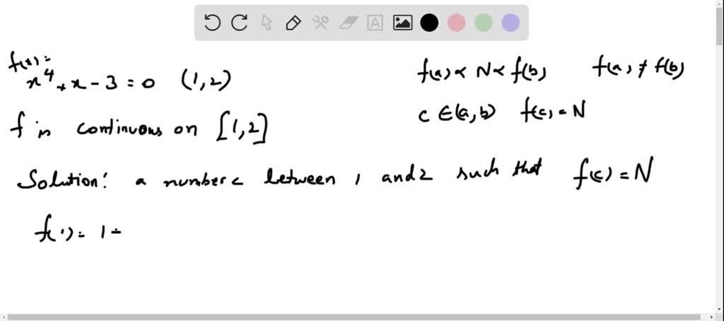 SOLVED:51-54 Use the Intermediate Value Theorem to show that there is a ...