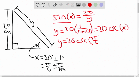 one-side-of-a-right-triangle-is-known-to-be-20-mathrmcm-long-and-the-opposite-angle-is-measured-as-5