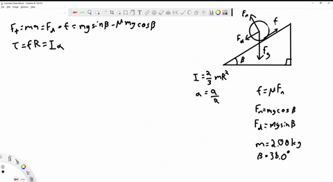 SOLVED: A hollow, spherical shell with mass 2.00 kg rolls without ...