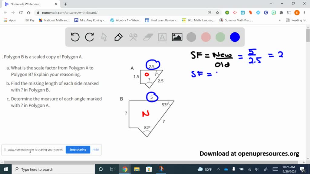 Polygon B Is A Scaled Copy Of Polygon A A What Is The Scale Factor 