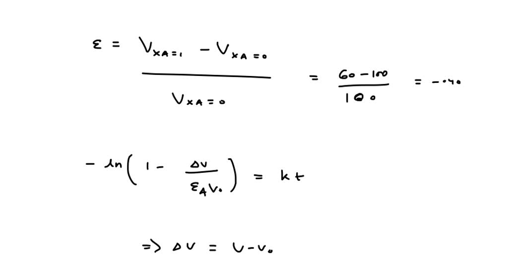 Find the firstorder rate constant for the disappearance of A in the