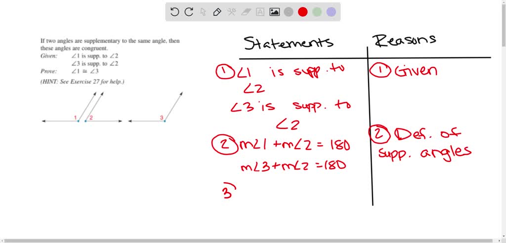 SOLVED:38. Converse theorems. (1) Congruent linear angles correspond to ...