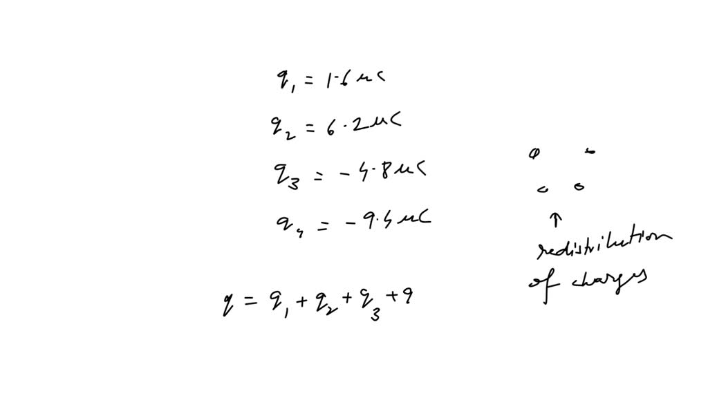 ⏩SOLVEDFour identical metallic objects carry the following charges