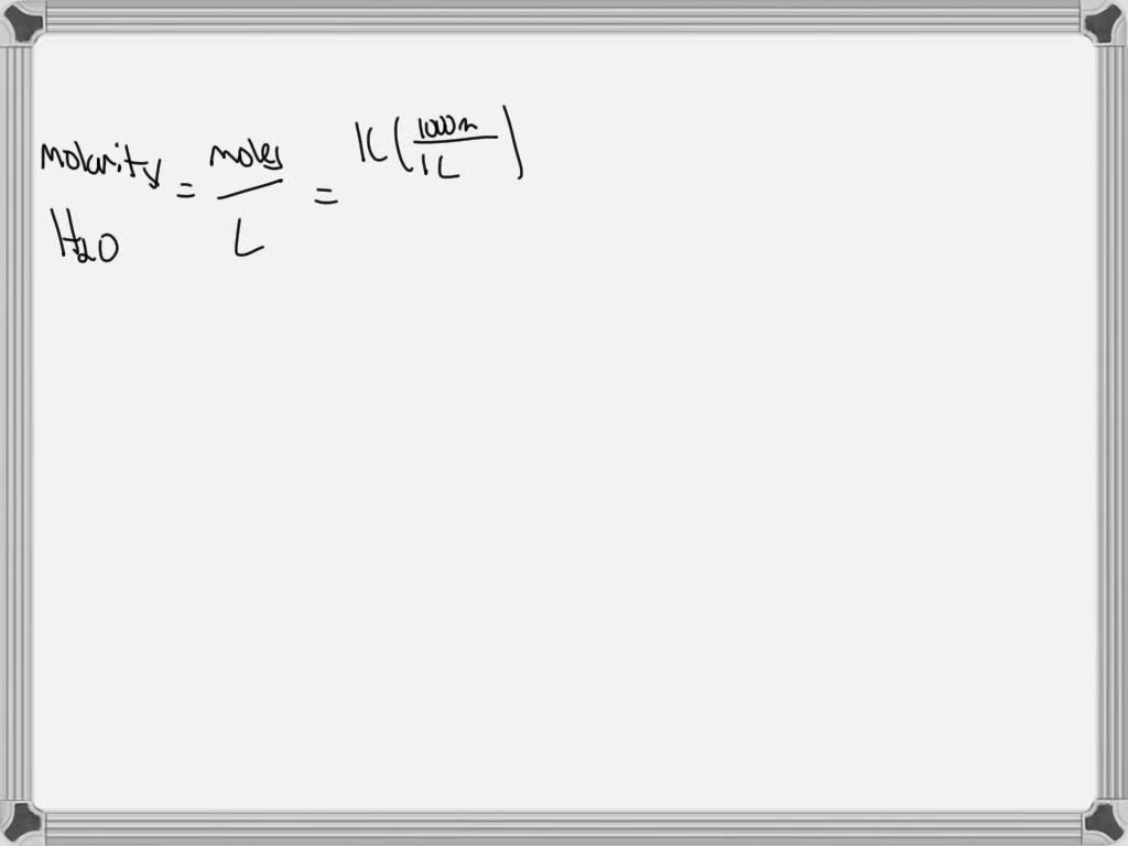 ⏩SOLVED:Calculate the molarity of pure water at 4.0^∘ C. The density