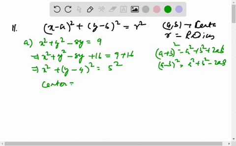 find-the-center-and-the-radius-of-the-circle-represented-by-each-equation-a-x2y2-8-y9-b-x72y26-y27-c