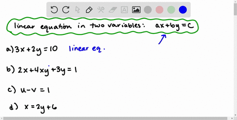 which-of-the-following-are-linear-equations-in-two-variables-a-3-x3-y10-b-2-x4-x-y3-y1-c-u-v1-d-x2-2