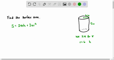 how to find the surface area of a cylinder in square inches