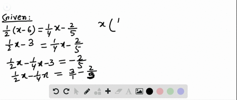 use-the-lcd-to-simplify-the-equation-then-solve-and-check-frac12x-6frac14-x-frac25