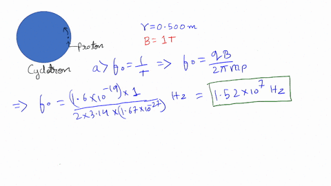 in-a-certain-cyclotron-a-proton-moves-in-a-circle-of-radius-0500-mathrmm-the-magnitude-of-the-magn-5