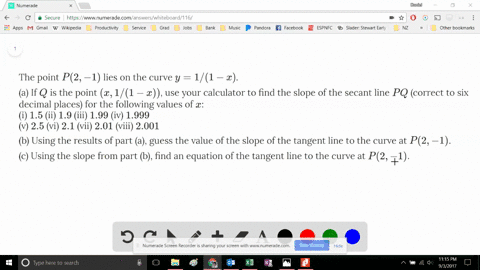 the-point-p2-1-lies-on-the-curve-y-11-x-a-if-q-is-the-point-x-11-x-use-your-calculator-to-find-the-s