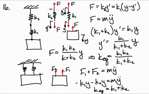a-block-of-mass-m-is-suspended-from-two-springs-having-a-stiffness-of-k_1-and-k_2-arranged-a-paral-2