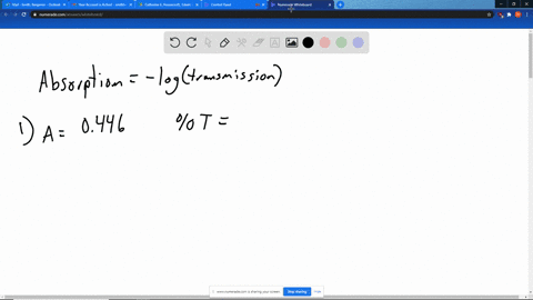 SOLVED:Convert the following absorbance data into percent transmittance ...