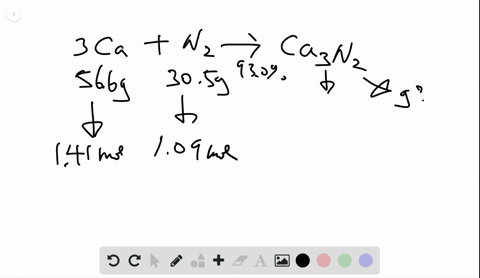 when-566-mathrmg-of-calcium-and-305-mathrmg-of-nitrogen-gas-undergo-a-reaction-that-has-a-930-yield-