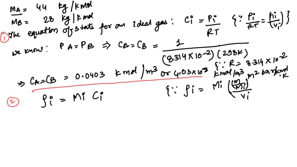 A mixture is composed of the following number of moles of various ...